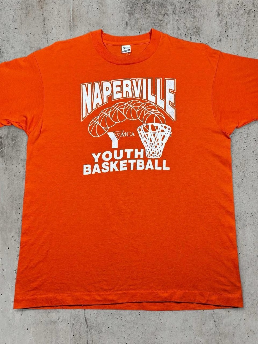 Vintage Naperville YMCA Youth Basketball T Shirt XL USA Single Stitch 90s Orange